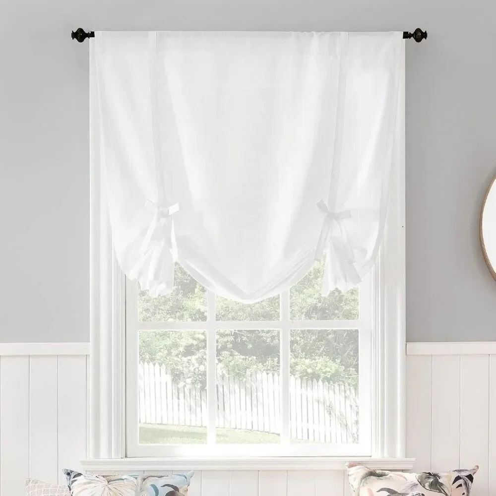No. 918 Noah Heathered Texture Rod Pocket Window Tie-up Shade, 40